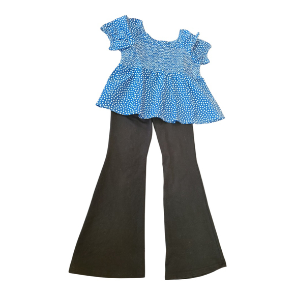 Cat & Jack Girls XL Blue Top & Black Pants Set - Picture 2 of 9